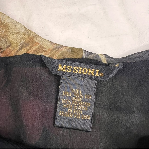 Missoni Silk Flowers Printed Blouse Long Sleeves Sz Large 100% Silk L020125 - Picture 3 of 6